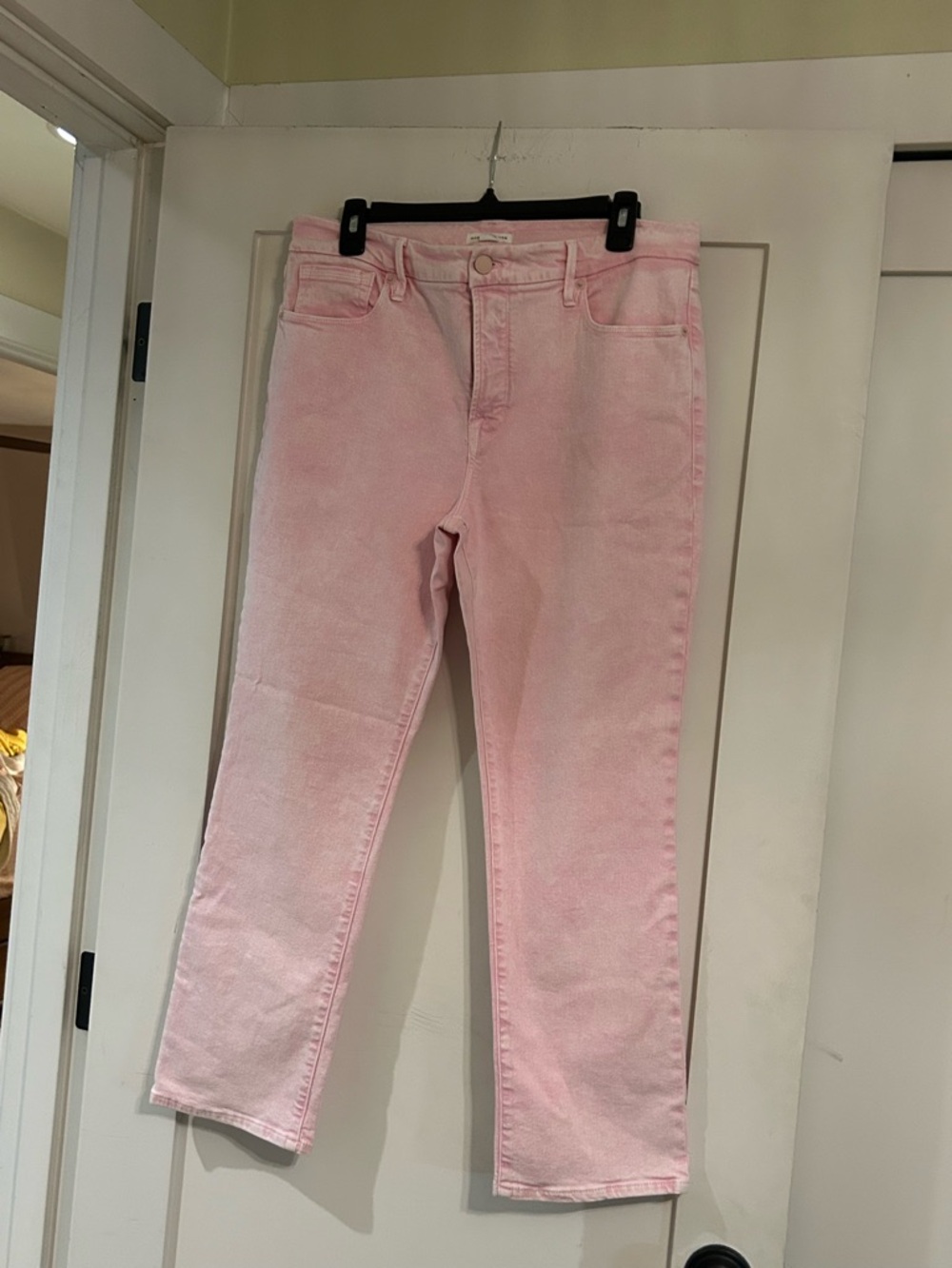 Good American Pastel Pink Straight-Leg Jeans